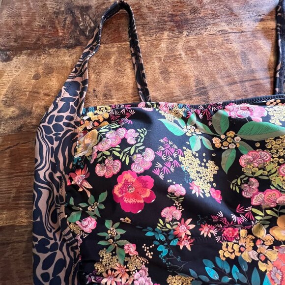 Johnny Was Floral & Animal Print One-Piece Swimsuit 3X Nylon Blend - Picture 6 of 16